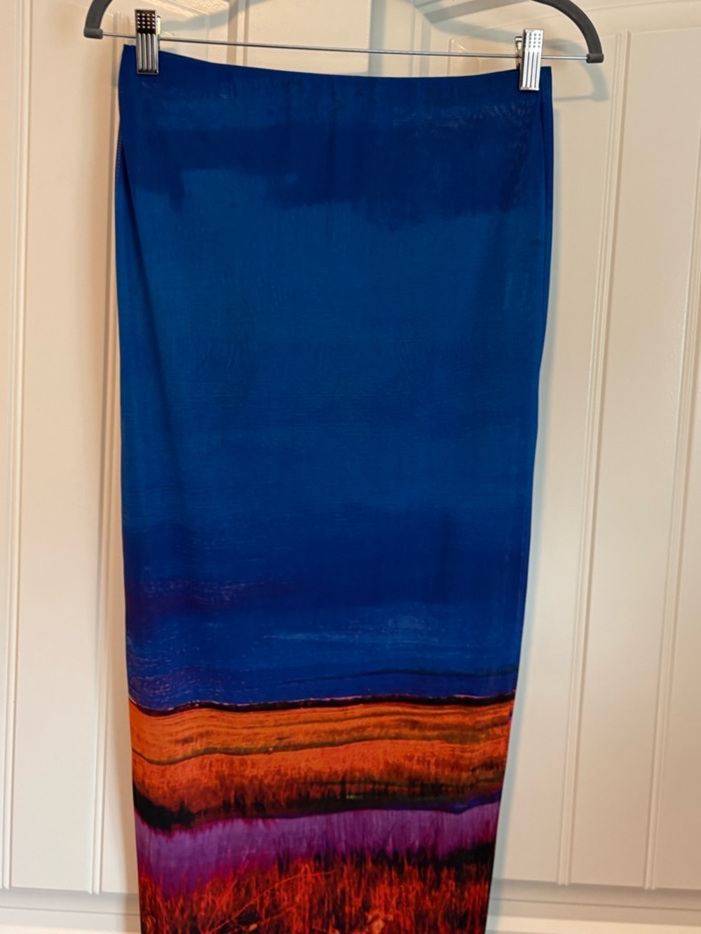 Louisa Ballou Printed Mesh Maxi Skirt Like New Swim Cover Size Large — image 4 of 8